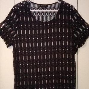 Ladies size XL, pretty black and blue with silver highlights.